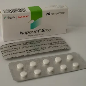 Naposim 5mg Terapia blister pack with 5 mg Dianabol tablets, an anabolic steroid used for muscle growth and strength enhancement. Image highlights the Dianabol tablets and packaging.